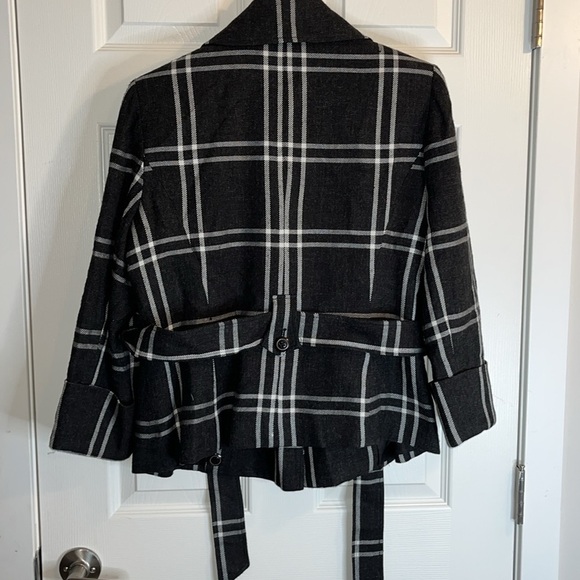 Bandolino acrylic and wool plaid belted jacket women’s 16 - Picture 8 of 11
